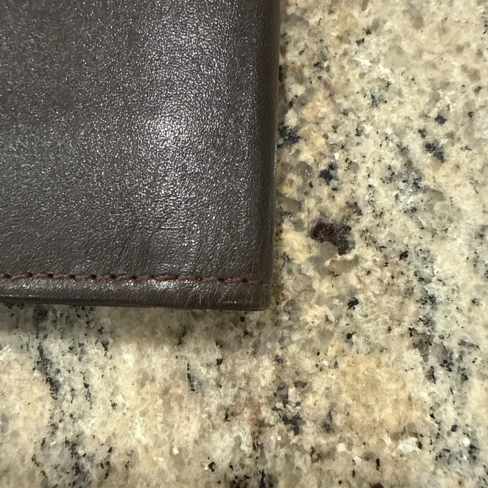 90s Christian Dior Long Wallet Cash Holder Genuine Leather Brown